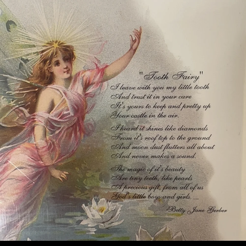 Vintage Lithograph Tooth Fairy Certificate Keepsake Victorian Old Print Factory
